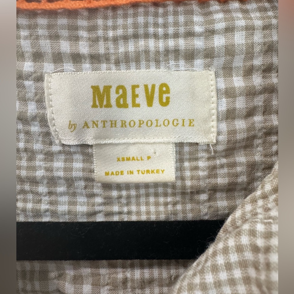 Maeve Plaid Button-Up Crinkled Shirt Dress - Picture 4 of 7